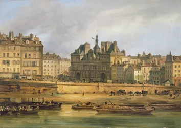 Hotel de Ville en kade, Parijs, 1828