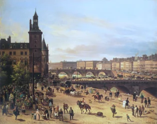De bloemenmarkt, de Horlogetoren, de Pont au Change en de Pont Neuf