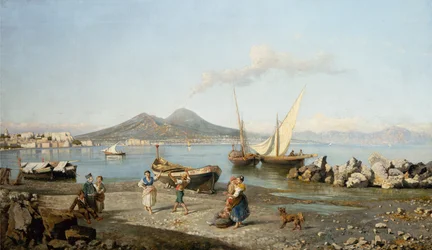 Een uitzicht op de baai van Napels