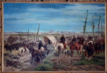 Italiaans militair kamp bij de slag bij Magenta in 1859