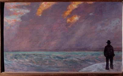 Zonsondergang op zee