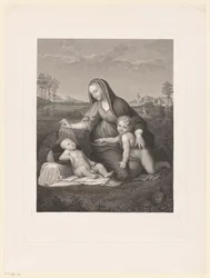 Maria met Kind en de jonge Johannes de Doper in een landschap