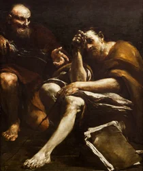 Democritus en Heraclitus,1730 (olieverf op doek)