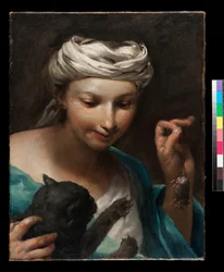 Meisje met een kat, voor 1747