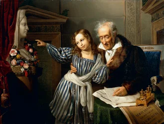 Oude man wijst Maria Luigia