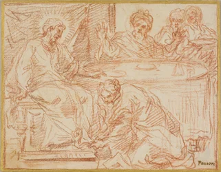 Magdalena wast de voeten van Christus