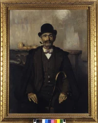 Giuseppe Giani, de bemiddelaar (Portret van Giuseppe Giani de bemiddelaar). Schilderij door Giovanni Pellizza da Volpedo (1868-1907)