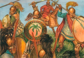 Punic Oorlog: Carthaagse Zware Infanterie - Illustratie door Giuseppe Rava