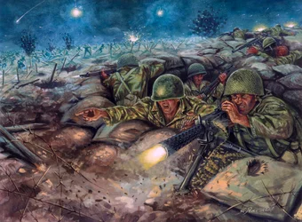 De slag bij Dien Bien Phu tussen het Franse leger en dat van de Viet Minh
