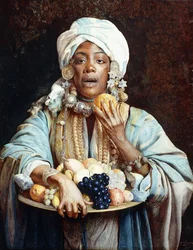 Een Noord-Afrikaanse Fruitverkoper