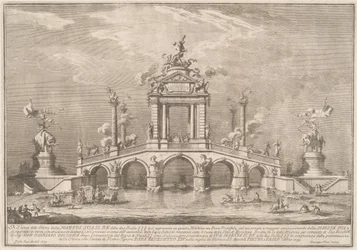 Een triomfbrug versierd met relikwieën van de stad Ercolano, 1755