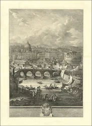 De Prospectus van de Leónische Stad, te zien met de Vaticaanse Basiliek, de Brug en Castel S. Angelo