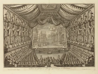De uitvoering van La Serenata in het Koninklijk Paleis van Napels