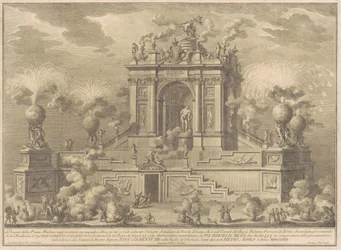 De Prima Macchina voor de Chinea van 1767: Een triomfboog met de Farnese Hercules, 1767