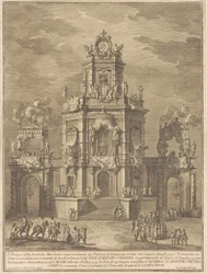 De Seconda Macchina voor de Chinea van 1776: Een paleis met een loggia voor de loterijtrekking