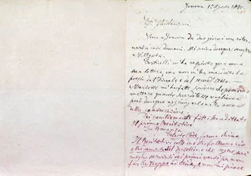 Handgeschreven brief van Giuseppe Verdi aan Aida librettist Antonio Ghislanzoni