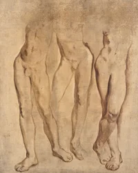 Drie studies van een mannelijk naakt, ca. 1923-24