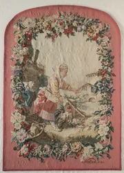 Vuur scherm paneel en frame, ca. 1775