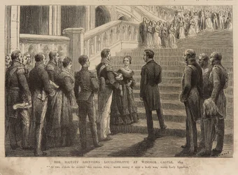 Koningin Victoria ontvangt koning Louis Philippe in Windsor Castle