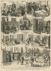 De heropening van Charing Cross Hospital door de Prins en Prinses van Wales (gravure)