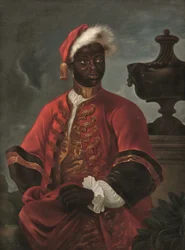 Portret van een heer in livrei