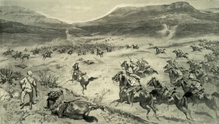 De Laatste Stand van de Boeren voor Kimberley - Aanval van Britse Cavalerie, 1900