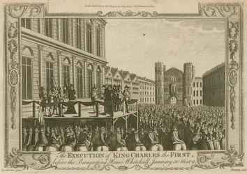 De executie van koning Karel I voor het Bankethuis, Whitehall, 30 januari 1649