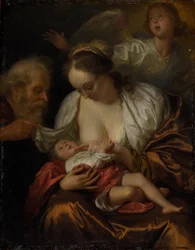 De Heilige Familie met een engel
