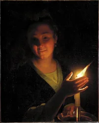 Vrouw met een licht