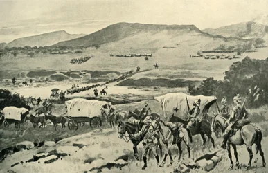 Generaals French en Hutton steken de Vaal over naar Transvaal, 1901