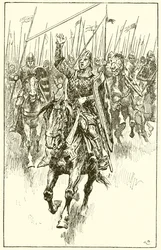 Normandiërs aanvallen bij de Slag bij Hastings