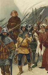 William Wallace wordt naar Westminster Hall gebracht