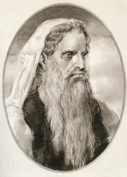 Mozes, een profeet in de abrahamitische religies, leider van de Israëlieten en wetgever, uit Levende biografieën van religieuze leiders