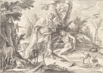 God de Vader en Adam in het paradijs
