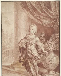 Portret van een onbekende jonge man in een verzonnen Romeins kostuum