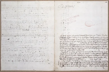 Eerste pagina van een brief geschreven door Leibniz over zijn toelating tot de Academie des Sciences in Parijs, 8 februari 1700
