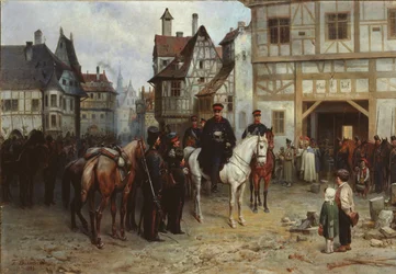 Generaal Blücher met de Kozakken in Bautzen