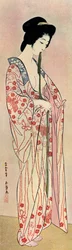 Een Japanse vrouw die een nagajuban draagt, 1920-1930