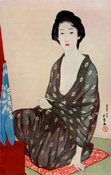 Een Japanse vrouw in zomerkleding