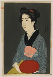 Vrouw met een dienblad, Taisho-periode, januari 1920