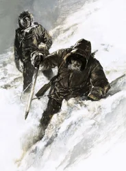 Dr. Isaac Stringer en C. F. Johnson trokken door de Yukon