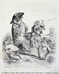 De twee kleine hazen, hun zus en de uil