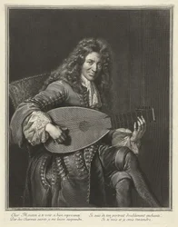 Portret van de luitspeler en componist Charles Mouton ca. 1626-1710, ca. 1695