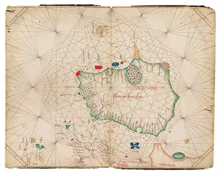 De vroegst bekende aparte kaart van het eiland Ierland, Portolan Atlas