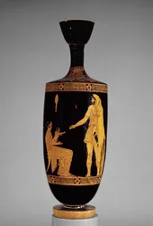 Attische Roodfigurige Lekythos die Herakles toont