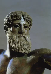 Hoofd van Poseidon, ca. 460-450 v.Chr., bronzen detail van 111367
