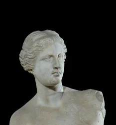 Hoofd van de Venus van Milo, ca. 100 v.Chr. (detail)