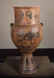 Krater die het vertrek van Hercules afbeeldt, uit Aptera op Kreta, c.610 v.Chr.