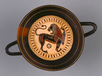 Laconische Zwartfiguur Kylix toegeschreven aan Hunt schilder, c.540 v.Chr.