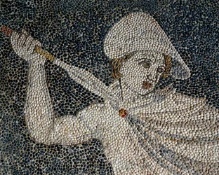 Alexander de Grote en Hephaistion tijdens de leeuwenjacht, detail, ca. 320 v.Chr.